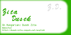 zita dusek business card